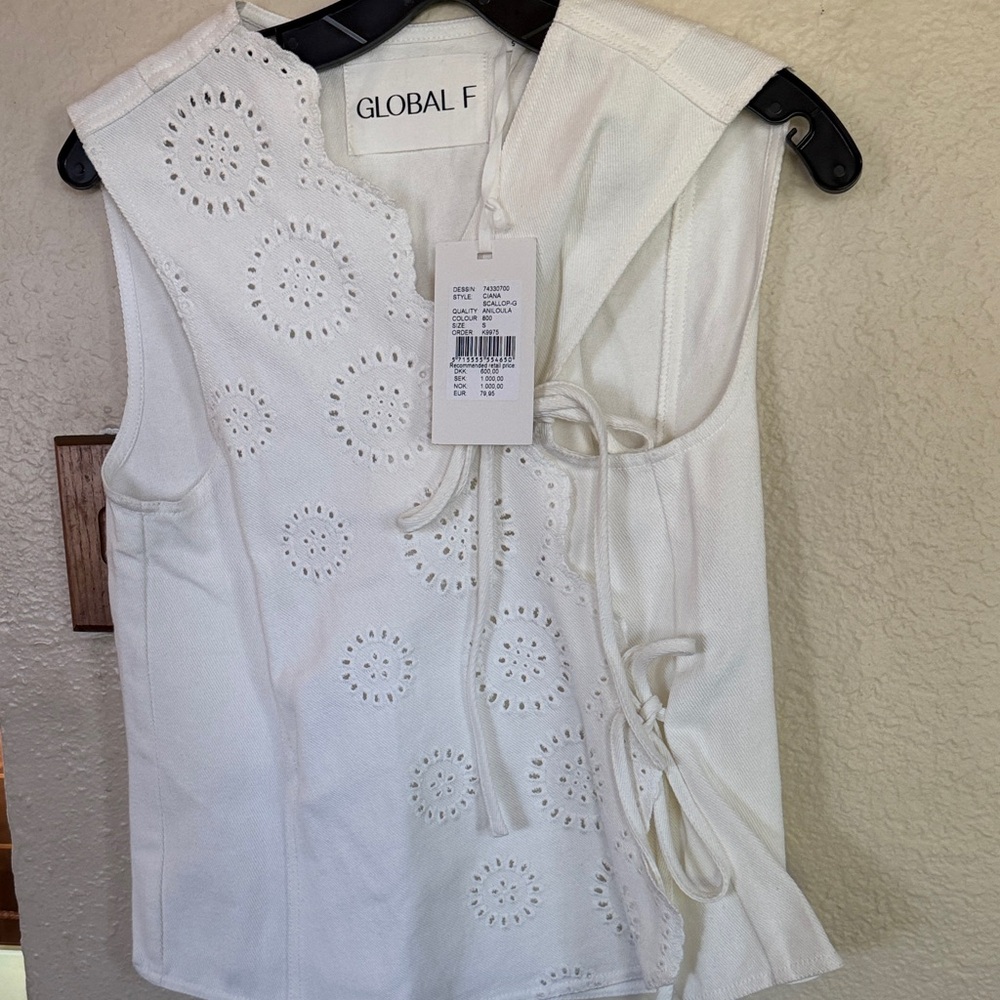 Women's White Eyelet Blouse